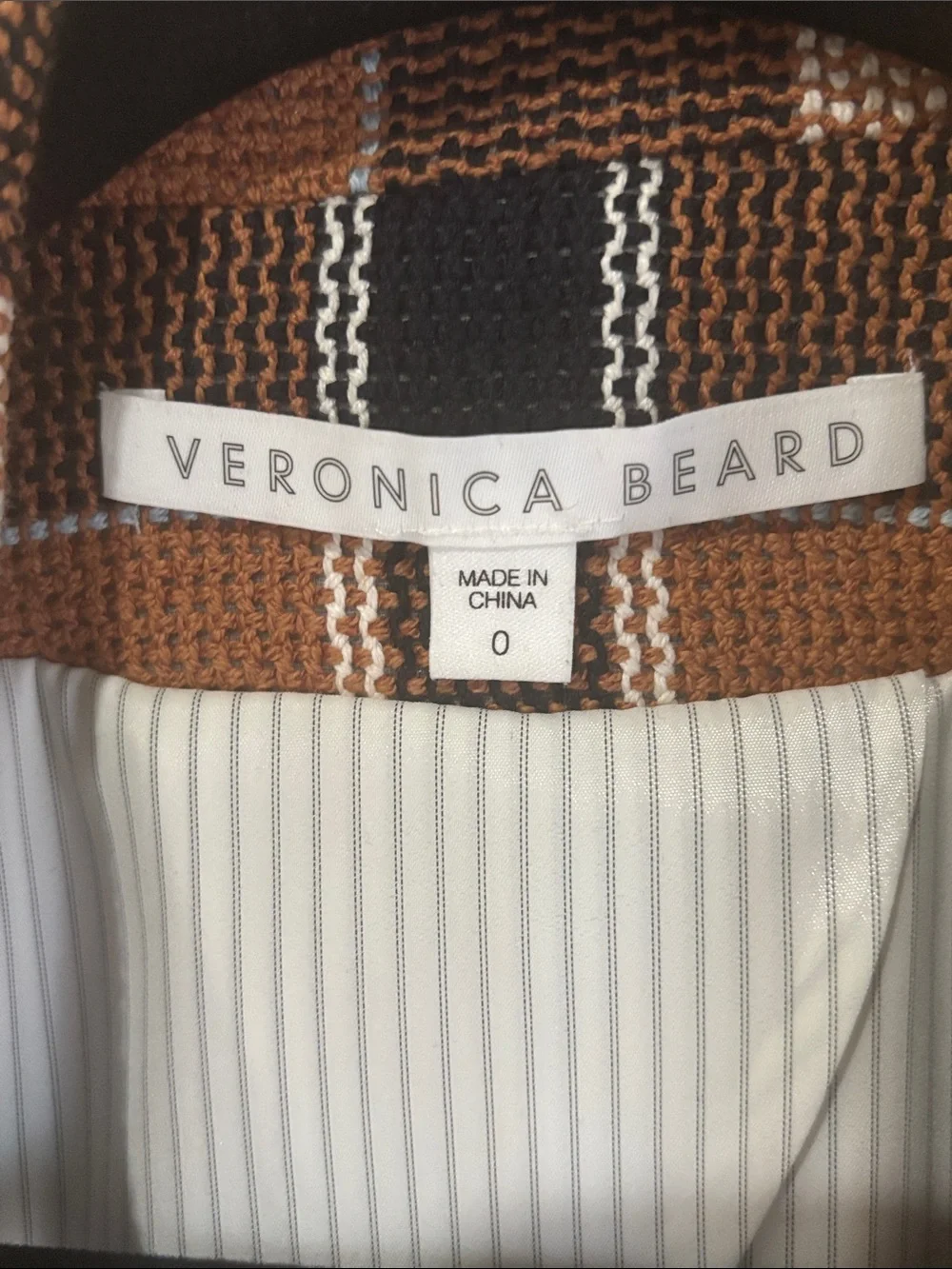 Veronica Beard Utah Dickey Blazer Plaid Jacket Size 0